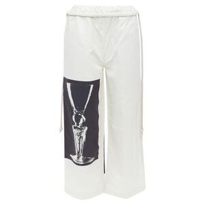 Ports Cotton Silk Glass Photo Print Drawstring Waist Pants